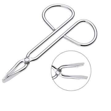 LASSUM 2 PCS Eyebrow Tweezers,Stainless Steel Scissors Shaped Eyebrow Straight Tip Tweezers Clip