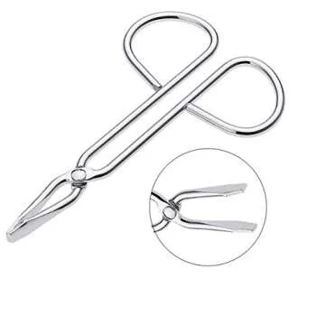 LASSUM 2 PCS Eyebrow Tweezers,Stainless Steel Scissors Shaped Eyebrow Straight Tip Tweezers Clip