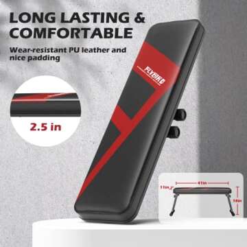 FLYBIRD Folding Flat Bench, Sturdy Lightweight and Space-saving Bench Press Flat Weight Bench, Easy to Assemble