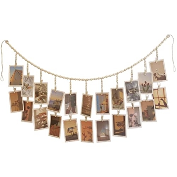 Kintyno Boho Photo Display with 22 Clips & Garland