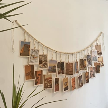 Kintyno Boho Photo Display with 22 Clips & Garland