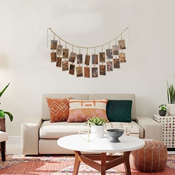 Kintyno Boho Photo Display with 22 Clips & Garland