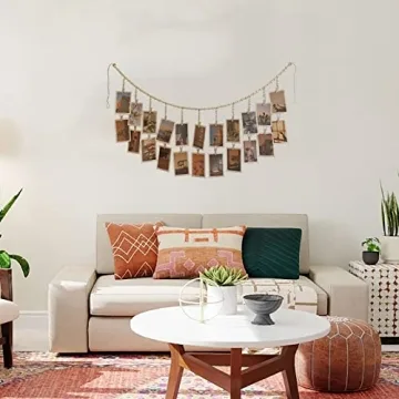 Kintyno Boho Photo Display with 22 Clips & Garland