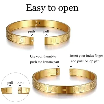 Luxury Gold Roman Numeral Bracelets Set for Men