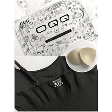 OQQ Women's Seamless Spaghetti Strap Leisure Yoga Workout Gym Legging Padded JumpSuit Bra, Black, Medium