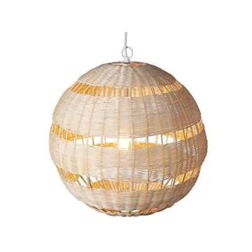 Globe Electric 1-Light Pendant Natural Woven Twine Light Fixture