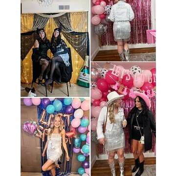 Madam Uniq Women Tassel Formal Dress Strap Sequin Mini Elegant Evening Prom Party Club Dance Gown (Silver,L)