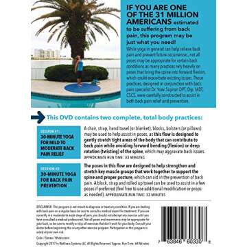 Gentle Yoga for Back Pain and Prevention: 2, 30-minute relaxing, simple practices designed in conjunction with a back pain specialist [DVD]