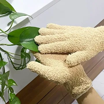 Evridwear Microfiber Gloves for Plant Dusting - Reusable Cleaning