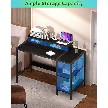 MINOSYS 47 Gaming Desk with Storage and Monitor Stand