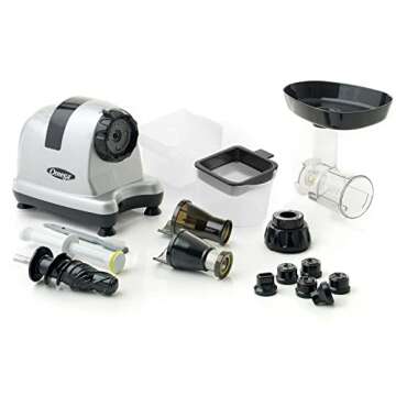 Omega Juicer J8007S Slow Masticating Cold Press Vegetable and Fruit Juice Extractor and Nutrition System, Triple Stage, 200-Watts, Silver