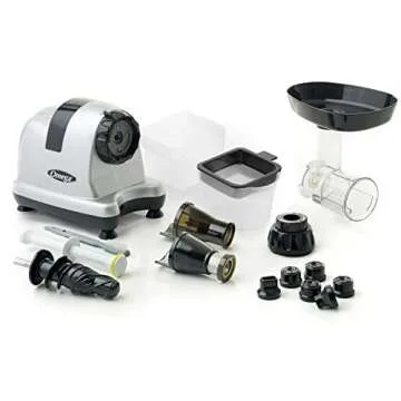 Omega Juicer J8007S Slow Masticating Cold Press Vegetable and Fruit Juice Extractor and Nutrition System, Triple Stage, 200-Watts, Silver