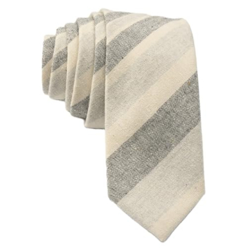 Otis & Oliver Skinny Tie Cotton Striped Neck Tie for Weddings, Dances, Missions