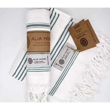 Alia Home Turkish Hand Towel Set of 2 - Soft & Stylish
