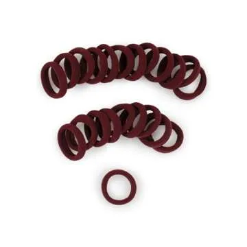 Heliums Small Hair Ties - Burgundy - 1 Inch Seamless No-Damage Ponytail Holders for Kids, Braids and...
