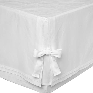 Laura Ashley Home - Corner Tied Tailored Bedskirt, Luxury Bedroom Decor, Wrinkle & Fade Resistant (W...