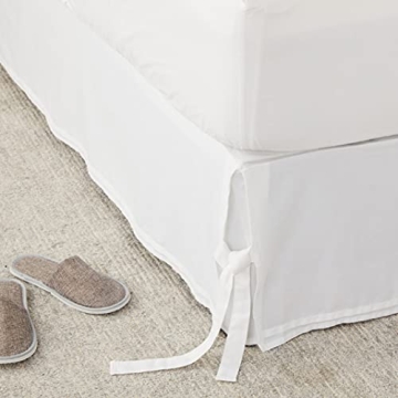 Laura Ashley Corner Tied Tailored Bedskirt - White Queen