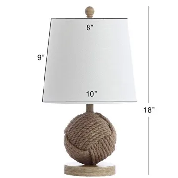 JONATHAN Y JYL6500A Monkey Fist 18" Rope Ball LED Table Lamp Coastal Cottage Industrial Bedside Desk Nightstand Lamp for Bedroom Living Room Office College Bookcase LED Bulb Included, Natural