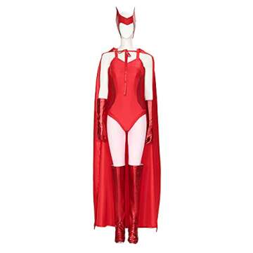 LiuSong Wanda Maximoff Costume Headpiece Scarlet Witch Cloak for Cosplay & Halloween