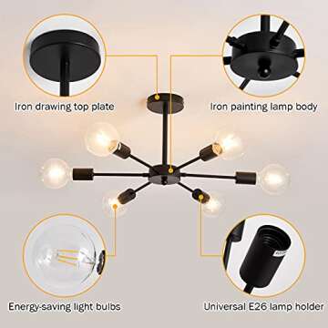UOFUS Sputnik Chandelier Modern Mid Century Lighting