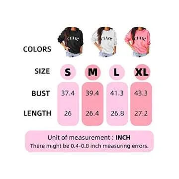 MOSHENGQI Women's Casual Tiger Sweatshirt Cute Long Sleeve Crewneck Pullover Top(Small,CIAO-Pink)