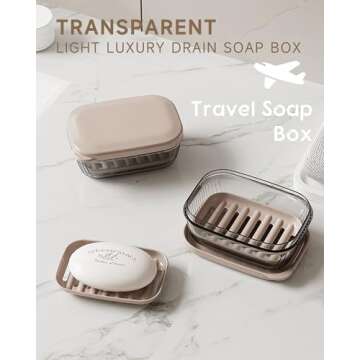 Doter Travel Soap Case, Leakproof Soap Container with Lid, Portable Bar Soap Holder for Traveling, T...