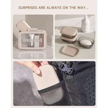 Doter Travel Soap Case, Leakproof Soap Container with Lid, Portable Bar Soap Holder for Traveling, Transparently Soap Dishes for Bathroom, Shower, Gym, School, Camping, Vacation, Outdoor