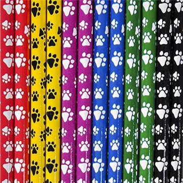 Srenta 7.5" Paw Print Colorful Pencils | Perfect for Classroom Birthday Parties Gift & Rewards | Pack of 48