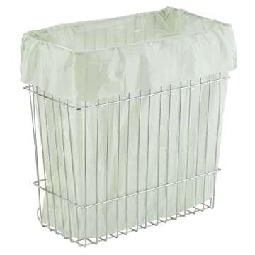 mDesign Metal Wall Mount Kitchen Storage Organizer Basket Bin/Trash Can - for Bags, Tin Foil, Wax Paper, Saran Wrap - Hardware Included - Solid Steel - Chrome
