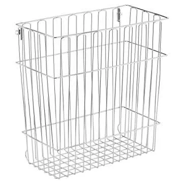 mDesign Metal Wall Mount Kitchen Storage Organizer Basket Bin/Trash Can - for Bags, Tin Foil, Wax Paper, Saran Wrap - Hardware Included - Solid Steel - Chrome