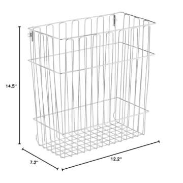 mDesign Metal Wall Mount Kitchen Storage Organizer Basket Bin/Trash Can - for Bags, Tin Foil, Wax Paper, Saran Wrap - Hardware Included - Solid Steel - Chrome