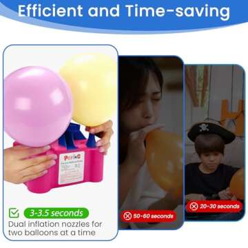PCFING Portable Balloon Pump with Upgraded Tying Tool and Dual Nozzles