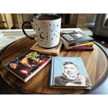 Solid Wood Book Shaped Coasters w/drinking puns