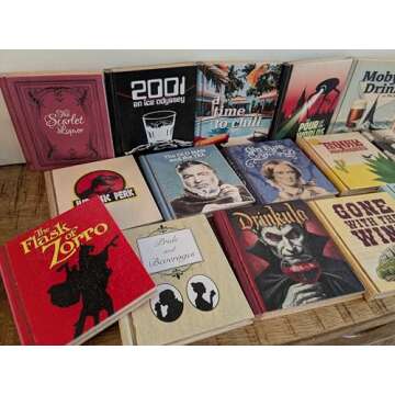 Solid Wood Book Shaped Coasters w/drinking puns