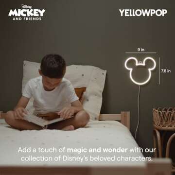 Yellowpop Mickey Mouse Neon Sign - Energy Efficient LED Decor