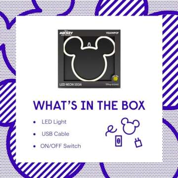 Yellowpop Mickey Mouse Neon Sign - Energy Efficient LED Decor