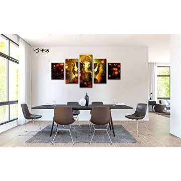 Large Lord Ganesha Canvas Wall Art - Spiritual Decor for Home