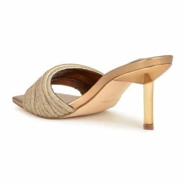 Nine West Women's Harbor Heeled Sandal, Stylish Comfort in Bronze/Gold 710