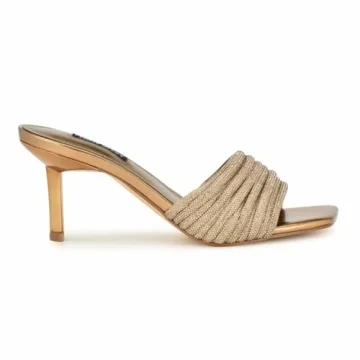 Elegant Nine West Harbor Heeled Sandals in Bronze/Gold