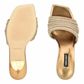 Elegant Nine West Harbor Heeled Sandals in Bronze/Gold