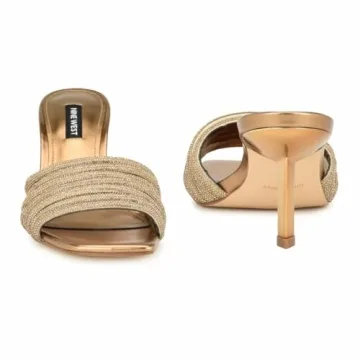 Elegant Nine West Harbor Heeled Sandals in Bronze/Gold