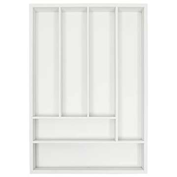 Juvale Bamboo Silverware Drawer Organizer Tray for Kitchen (White, 17 x 12 In)