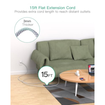 Surge Protector Power Strip with 9 Outlets and USB