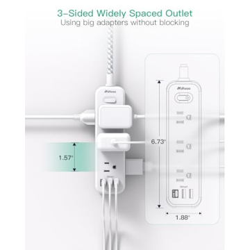 Surge Protector Power Strip with 9 Outlets and USB