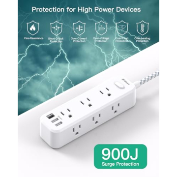 Surge Protector Power Strip with 9 Outlets and USB
