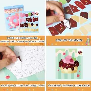 Sticker Paint Books for Kids Fun Mermaid Princess Desserts