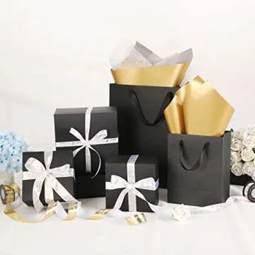 JINMING 10 Gift Boxes 9.5x6.5x3 Inches Gift Boxes with Lids, Matte Black Gift Boxes Bulks for Christmas, Thanksgiving Day, Party, Birthday, Groomsmen Proposal Boxes for Light Gifts