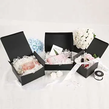 JINMING 10 Gift Boxes 9.5x6.5x3 Inches Gift Boxes with Lids, Matte Black Gift Boxes Bulks for Christmas, Thanksgiving Day, Party, Birthday, Groomsmen Proposal Boxes for Light Gifts