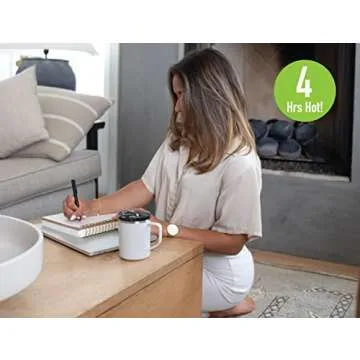 Reduce 14 oz Insulated Coffee Mug with Handle and Flo-Motion Lid - Perfect Travel Mug with Handle for Hot Coffee and Tea - Single-Serve Friendly, Dishwasher Safe, BPA Free - Linen