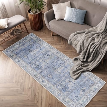Adiva Rugs Machine Washable 2'6x10 Area Rug with Non Slip Backing for Living Room, Bedroom, Bathroom...